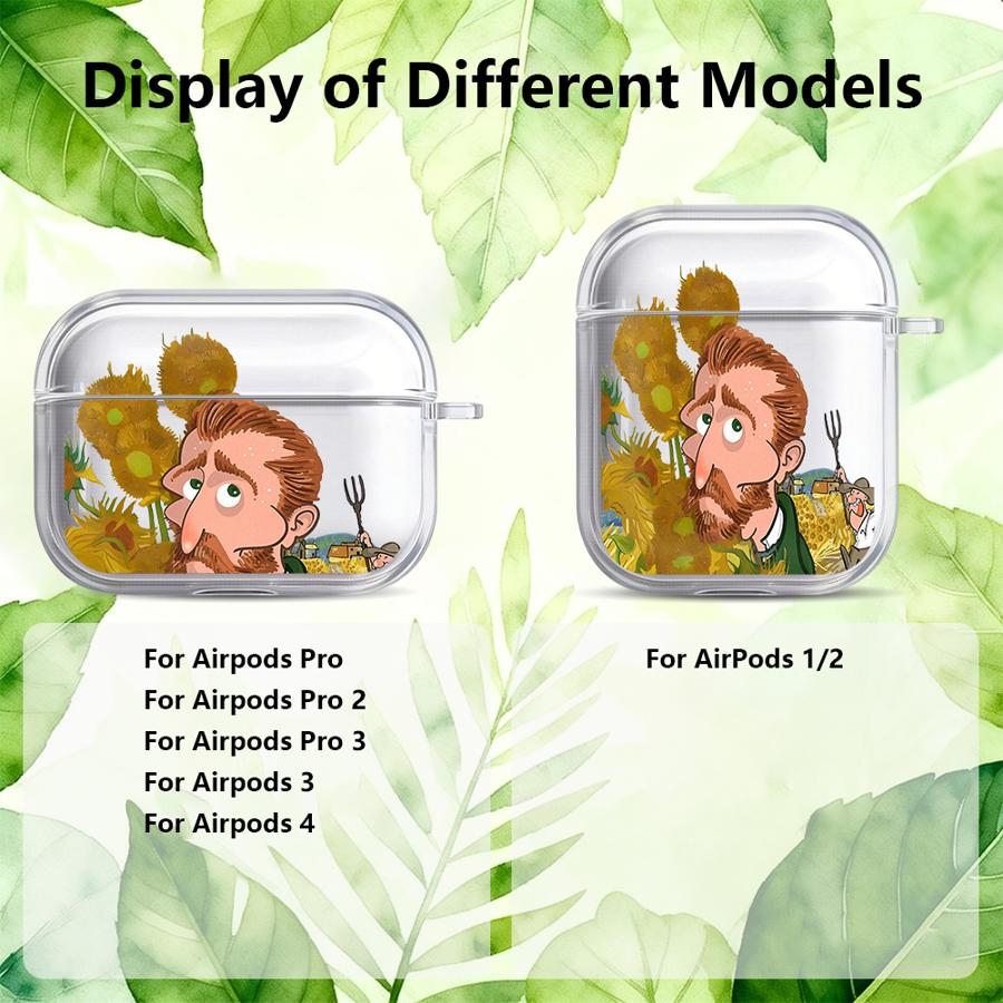 Clear Earphone Cases Cover Case For Airpods Pro2 3 2 Pro3 4 Pro 1 Van Gogh Design