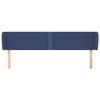 Tête de lit - Tête de lit avec oreilles - Bleu - 183x23x78/88 cm - Tissu respirant et pieds en bois