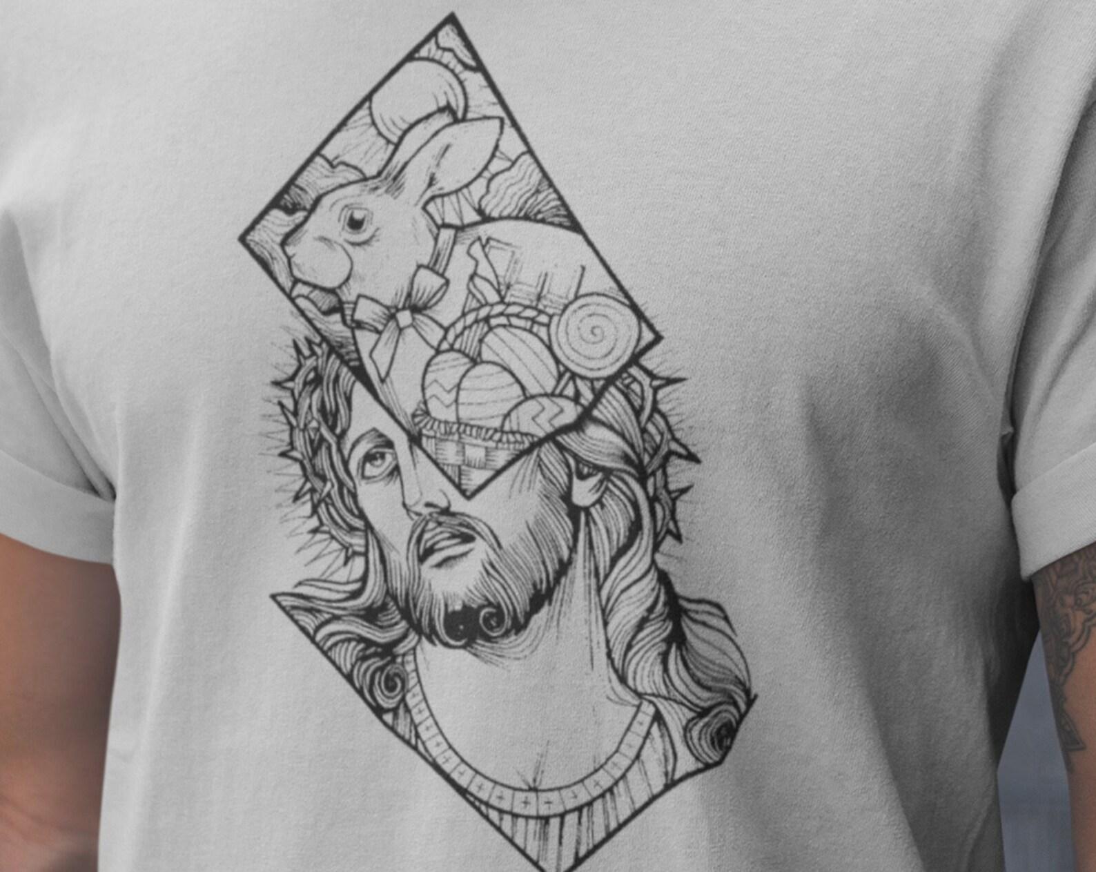 Easter rabbit jesus Shirt, Easter Day tee, Easter jesus T-shirt, Aesthetic Jesus Shirt, Christian Clothing, Bible Verse Shirt, Christian tee S
