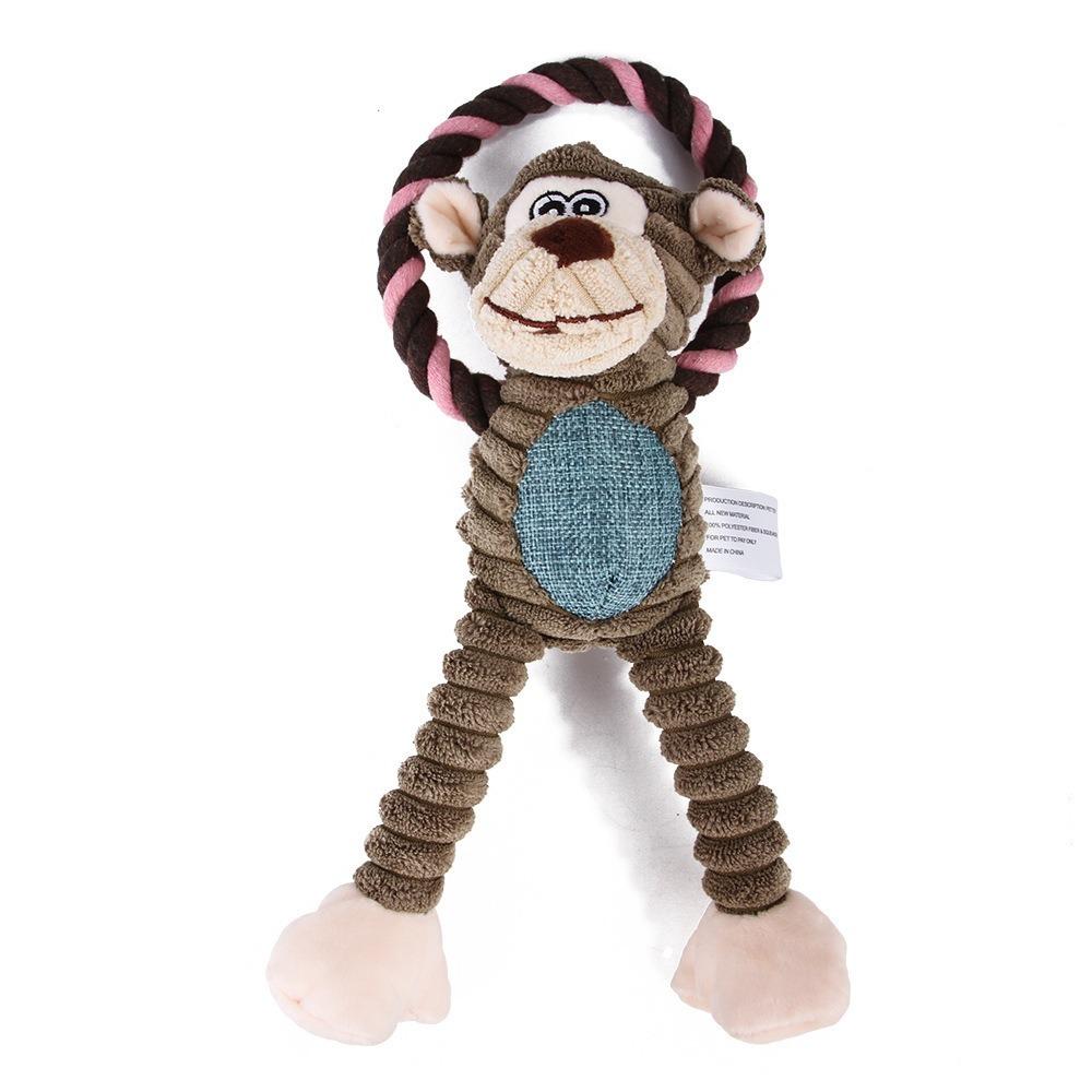 Interactive Training Plush Dog Toys Bite Resistant Teeth Grinding Squeaky Toys Braiding Rope Durable Puppy Teething Toys