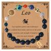 Twelve Constellations Bracelet: Frosted Stone & Elastic Cord with Card