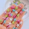 100Pcs New Cute Resin 8mm Cartoon Small Starfish Series Flat Back Fit Phone Deco Parts Embellishments for Hair Bows Accessories