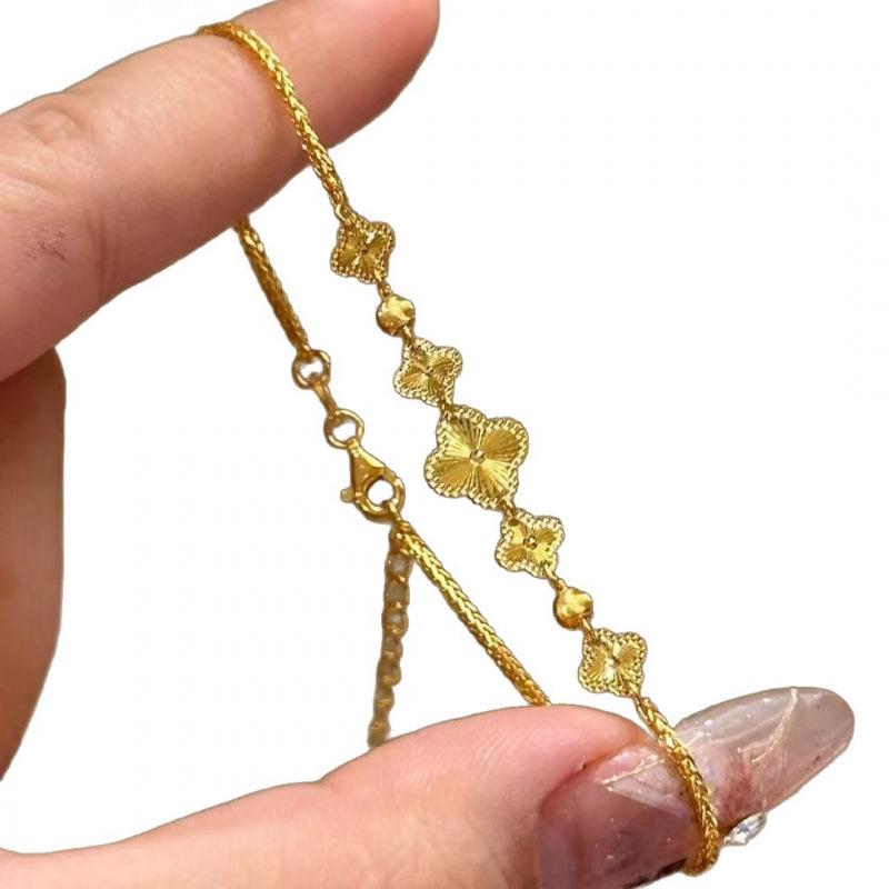 Exquisite High-End Five-Flower Laser Bracelet: Sweet, Versatile, Light Luxury Design