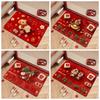 Cute Horse Pattern New Year Door Mat Non-slip Door Carpet Red Soft Foot Mat Home Decorations