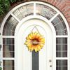 Summer And Fall Decor 30cm 11inch In Diameter Wooden Welcome Door Hanger Waterproof Well Workmanship Sturdy Construction