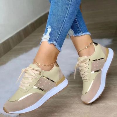 Damenschuhe Damen Sneaker Bequeme Plateau Freizeitschuhe Atmungsaktive Vulkanisierte Schuhe Schnürschuhe Zapatillas De Mujer