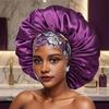 Bonetă de Satin pentru Somn Imprimeu Geometric Floare de Leopard Bonetă de Păr din Mătase cu Bandă Elastică Reduce Frecarea Previne Frizz-ul Cozi Femei Păr Cret Noapte