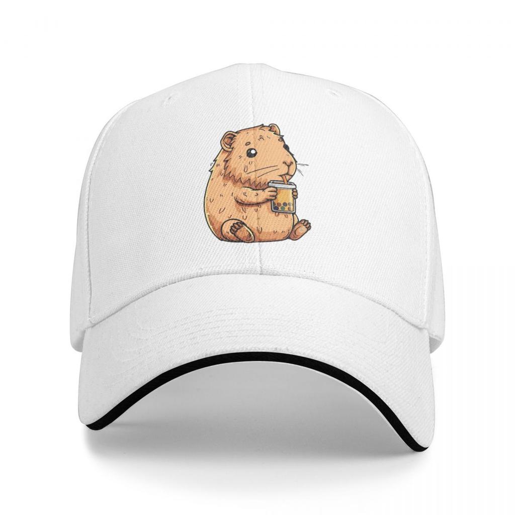 Capibara Ama il Bubble Tea Cappellini Termici Snapback Cappellini da Baseball Traspiranti Casual Casquette da Esterno per Uomini e Donne