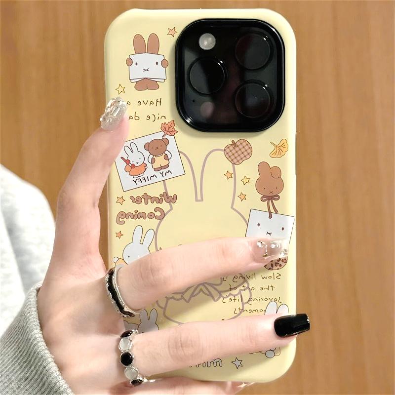 Kawaii Miffy Phone Case for IPhone 17ProMax 16e/15/14/13/12pro Cute Cartoon Bunny Hard Cover Protection Perfect Gift for Women