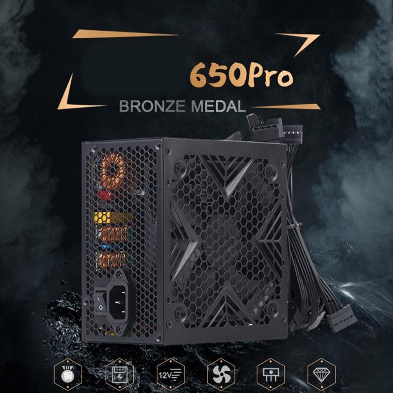 550W/650W/750W Power Supply DC12V for Gaming Computer with Advanced Thermal Management Quiet 120mm FDB Fan