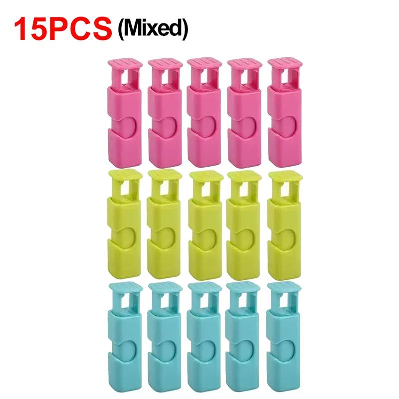 15pcs/set Food Sealing Clips Bread Storage Bag Clips For Snack Wrap Bags Spring Clamp Reusable Kitchen Organization Clamp