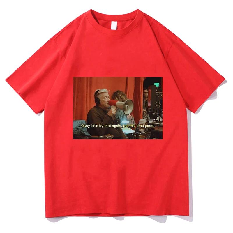 David Lynch Lustige T-Shirts Kurzarm Unisex T-Shirt Weich 100% Baumwolle T-Shirt Regular Grafik Unisex Unisex T-Shirt Streetwear Oberteile