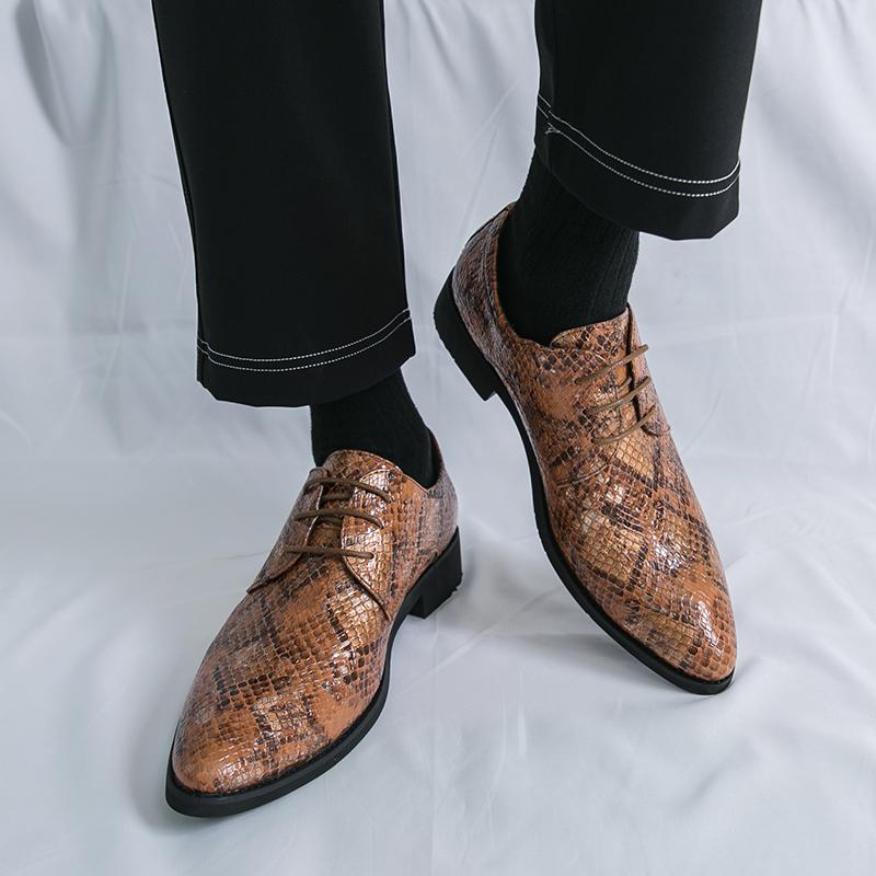 Men Derbys Oxford Print Personality Nightclub Leather Business Shoes Men's Tuxedo Wedding Dance Shoes Plus Size