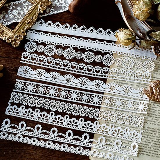 10Pcs/Set Scrapbooking Pad Lace Pattern Easy To Use Lightweight Craft Material Journaling Paper for Home