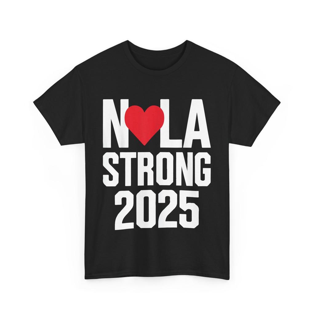 New Orleans NoLa Strong Heart 2025 New Orleans Strong T-Shirt Mens Womens Tees Top