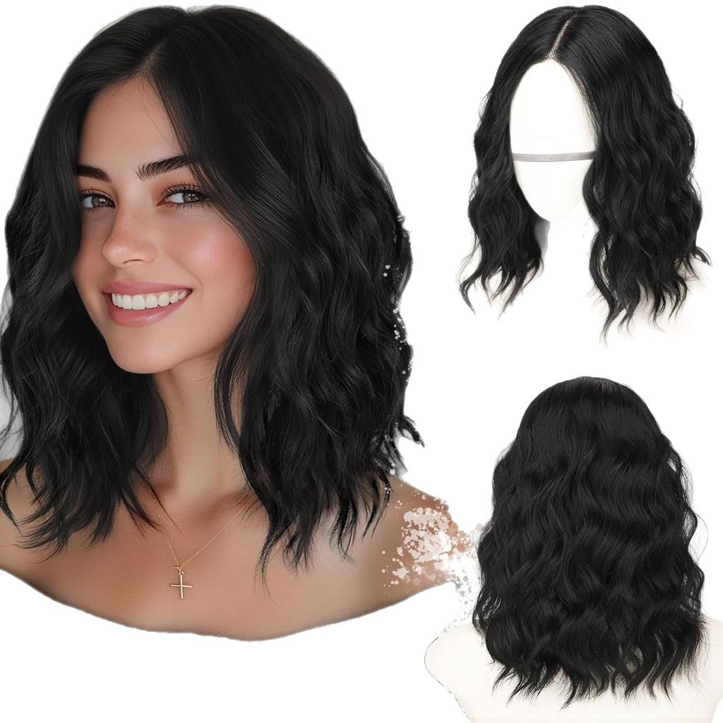 Hot-selling 14inch medium and long bobo forehead T lace wig cover in stock