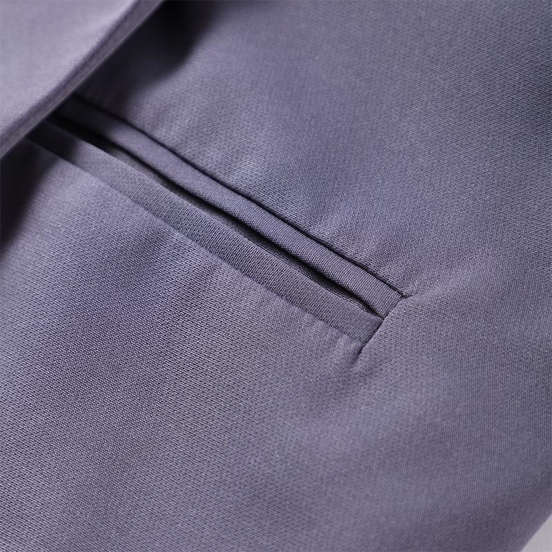 Casual Suit Blazer Coat Women Oversized Double Button Notched Side Slit Jacket Female Autumn Office Shoulder Pads Lady Tops