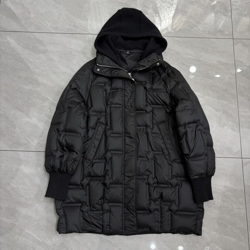 Womens Hooded Mid-Length Down Jacket With Duck Fill Warm Winter Coat Street Style