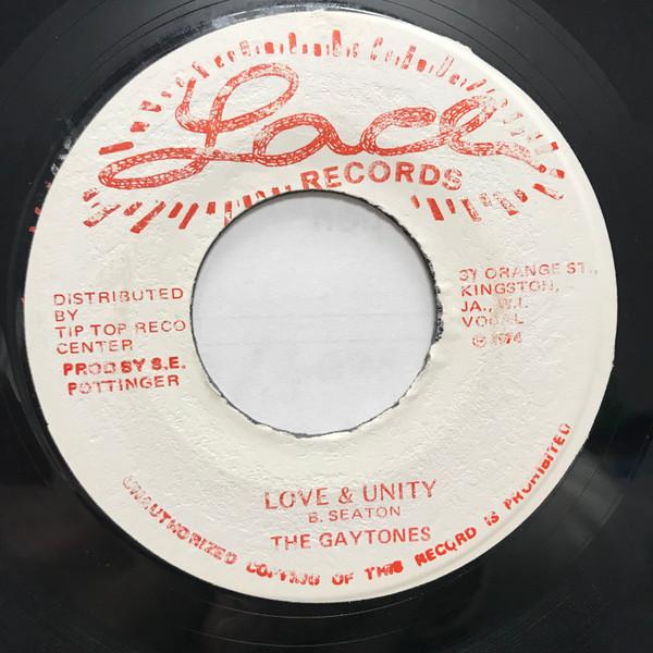 

7inch Record GAYTONES Love Unity NONE Lace Records 1974 Jamaica Reggae Ska Dub Used