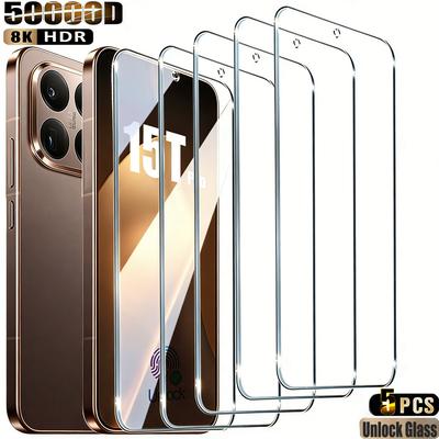 5PCS Fingerprint Unlock Screen Protector For Xiaomi 15T Pro 17 Pro Max HD Tempered Glass For Xiaomi 15 17 13T 12T 14T Pro Glass