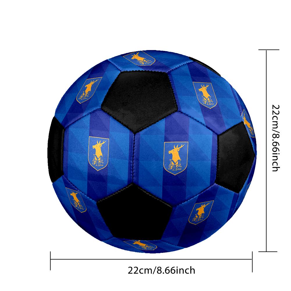 Mansfield Town Football Club Soccer Ball Colorful All Ages Machine Stitched PVC Competition Ready Durable High-Bounce
