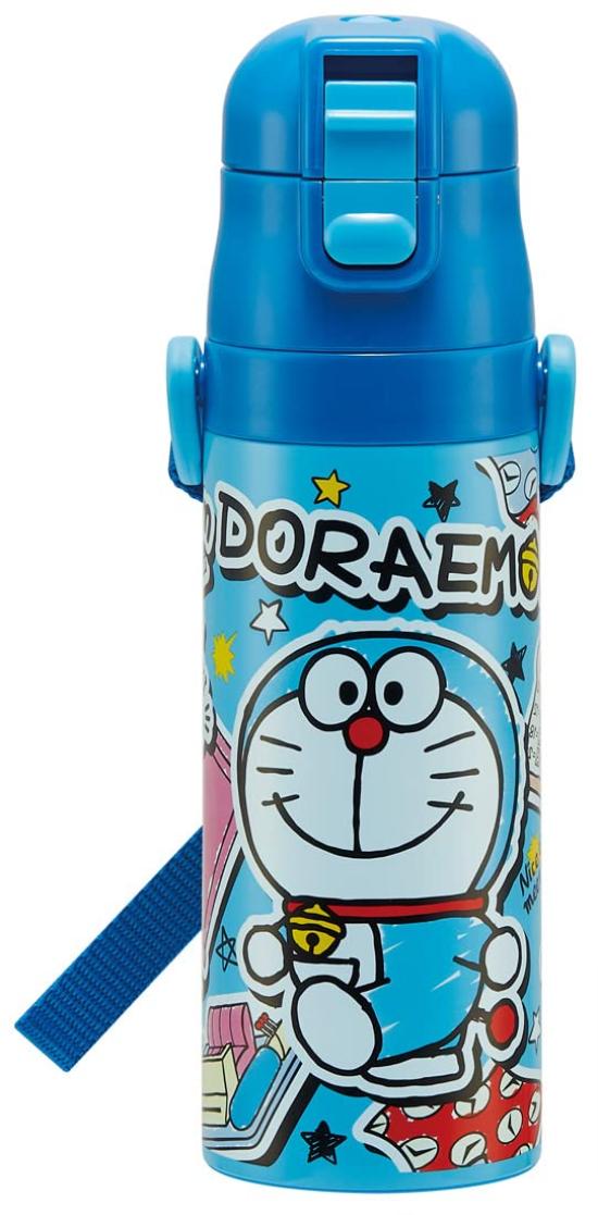 

Skater Water Bottle, Doraemon Sticker, 470ml, Direct Drinking, Children s, Stainless Steel, Sports Bottle, SDC4-A