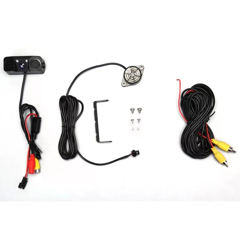 3 In1 Car Parking Reversing Radar Sensors Rear View Backup 170° Camera Universal