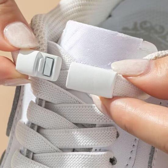 2 st magnetiska skosnören metallspänne med 2 elastiska skosnören för lata barn vuxna sneakers sportskor snörningsfria snören snabbfästespänne skotillbehör