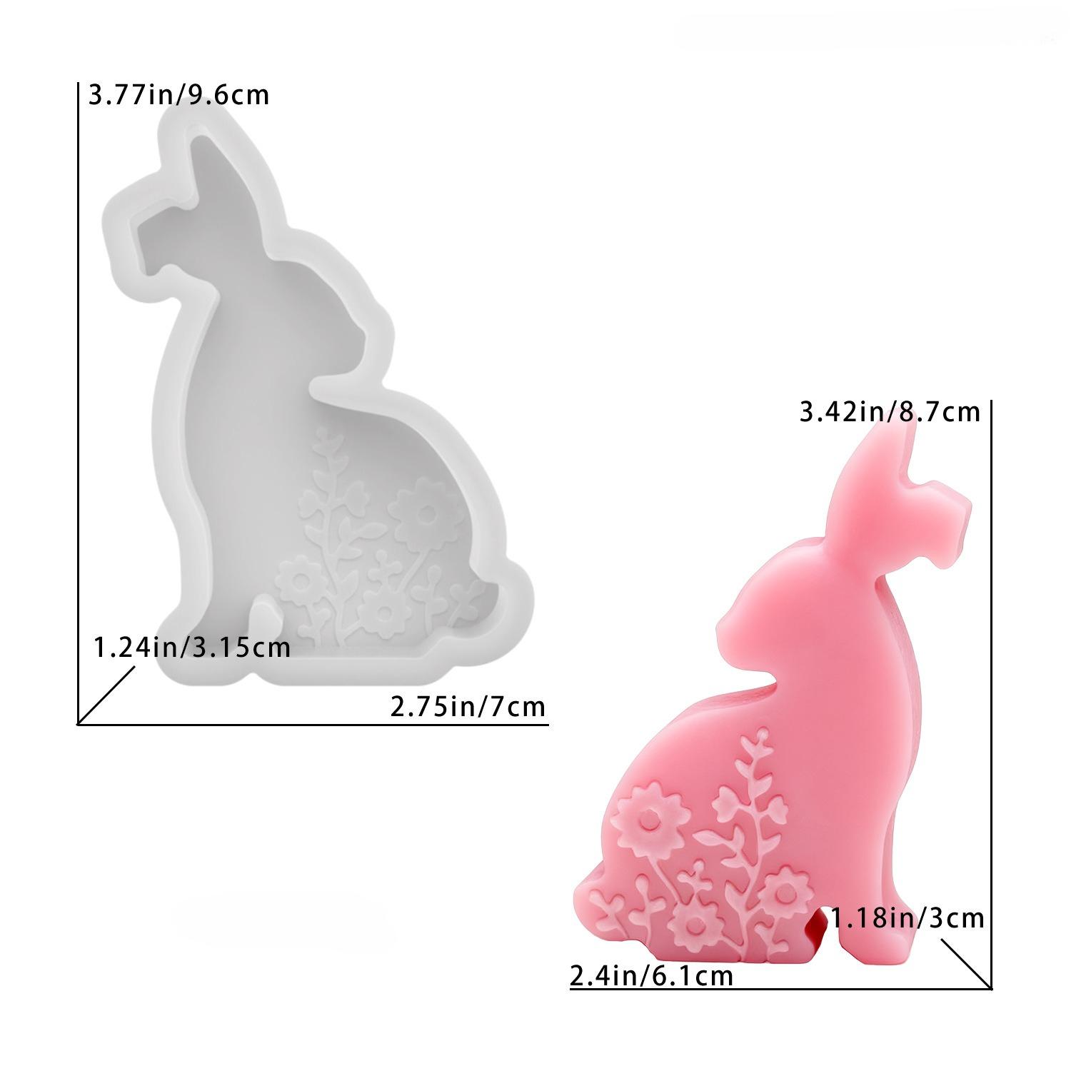 DIY Easter Bunny Candle Resin Mold, Embossed Heart-Hugging Bunny Plaster Silicone Mold, Home Decor
