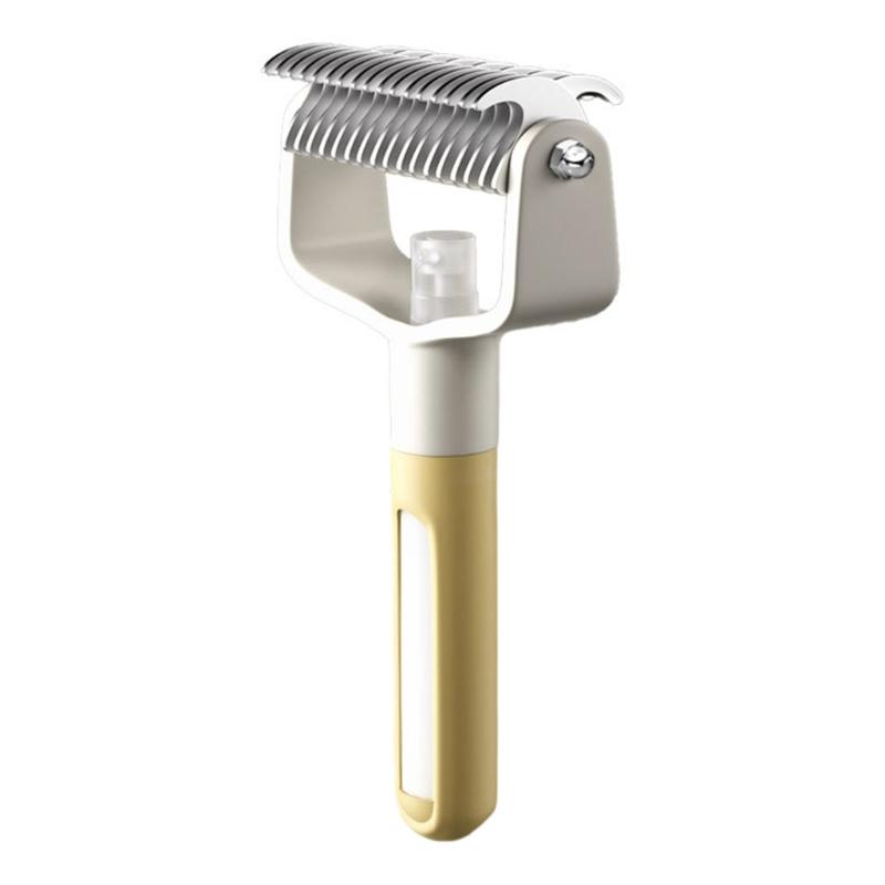 Pet Deshedding Brush With Massage Function Sprayer Dog Grooming Tool For Shedding Control And Coat Care