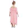 Girl's Renaissance Halloween Fancy Dress Costume Cold Shoulder Smocked Irregular Hem Dresses