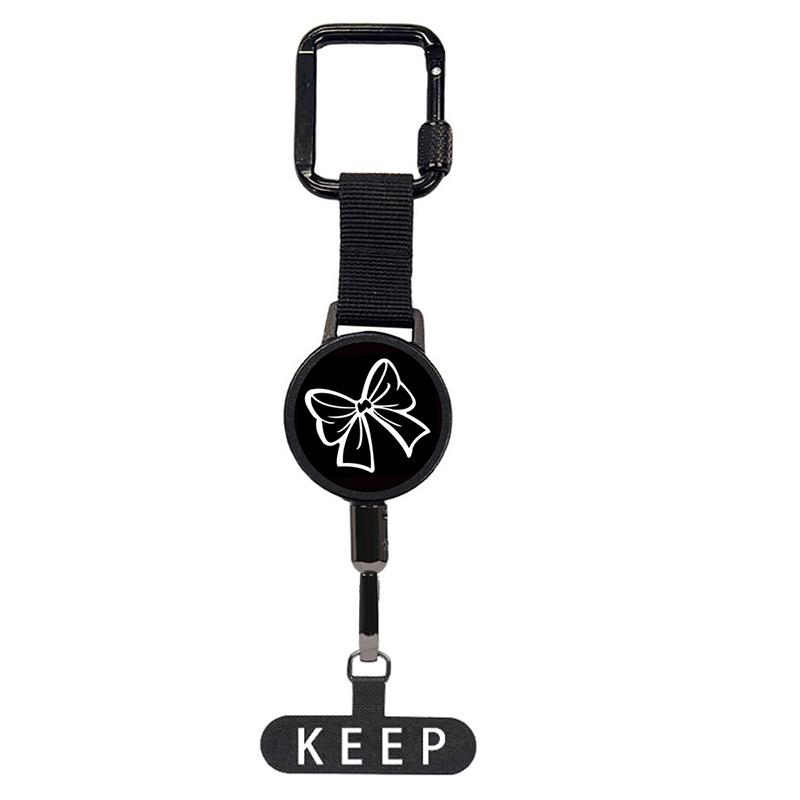 Outdoor Anti-Theft Retractable Phone Lanyard,Steel Cable Phone Tether With Locking Carabiner,Built-In Stand,Adjustable Strap