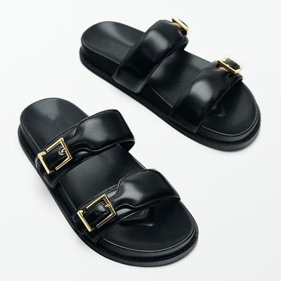 Fashion 2025 Woman Strap Buckle Slippers Casual Beach Slides Shoes Ladies Flats Thicken Soled Pantuflas Girls Outside Hook&Loop Sandals