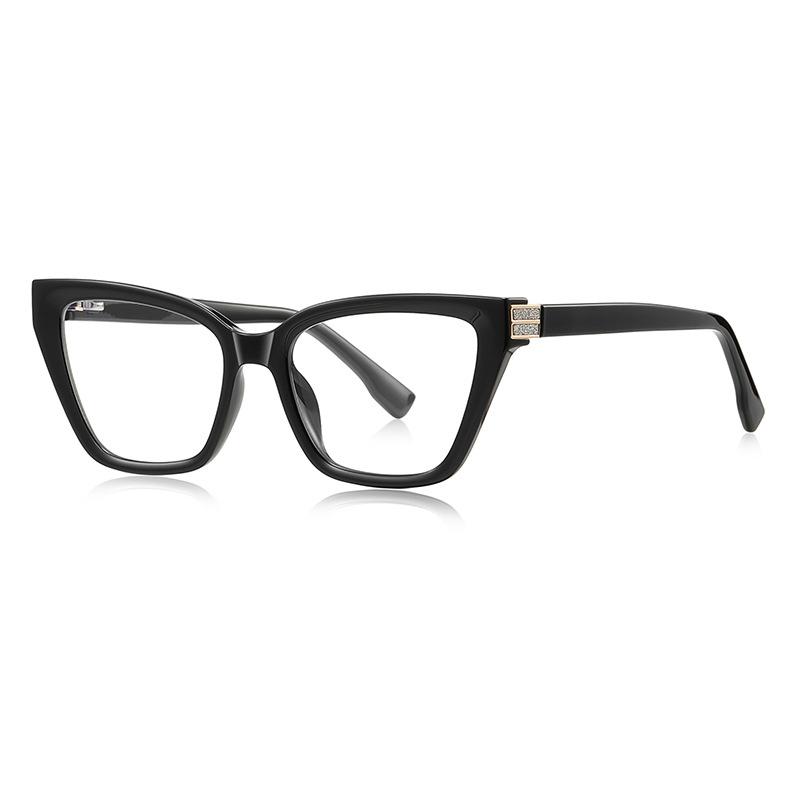 

Glittery Fresh Green Cat Eye Anti Blue Light Myopia Glasses Custom Prescription Astigmatism Glasses with Recipe -1.25 -1.75 -2 0