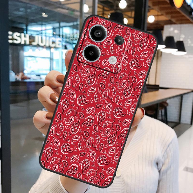Red Bandana Paisley Case For Xiaomi Redmi Note 15 Pro Plus 10 11 12 13 14 Pro Redmi 15 15C 10C 12C 13C 14C Cover