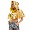 Holographic Halloween Costume Cosplay Props Hoodie Laser Metallic Cape Halloween Death Cloak  Kids