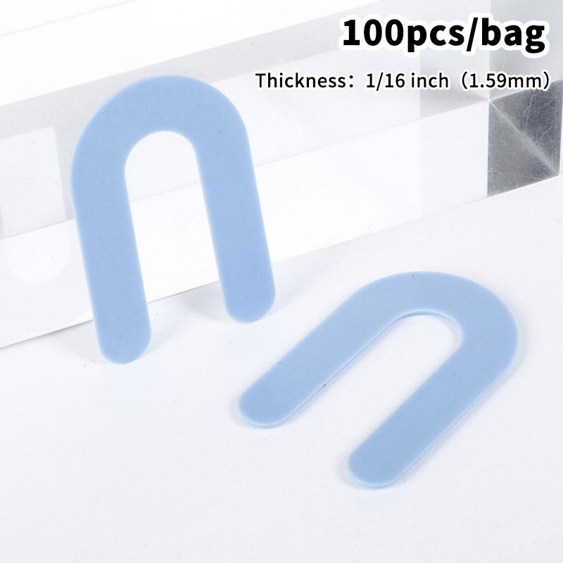100Pcs U-shaped Horseshoe Shims Tile Spacers PP Level Wedges Positioning Clips Leveling System Wedge For Floor Wall Tile Gap