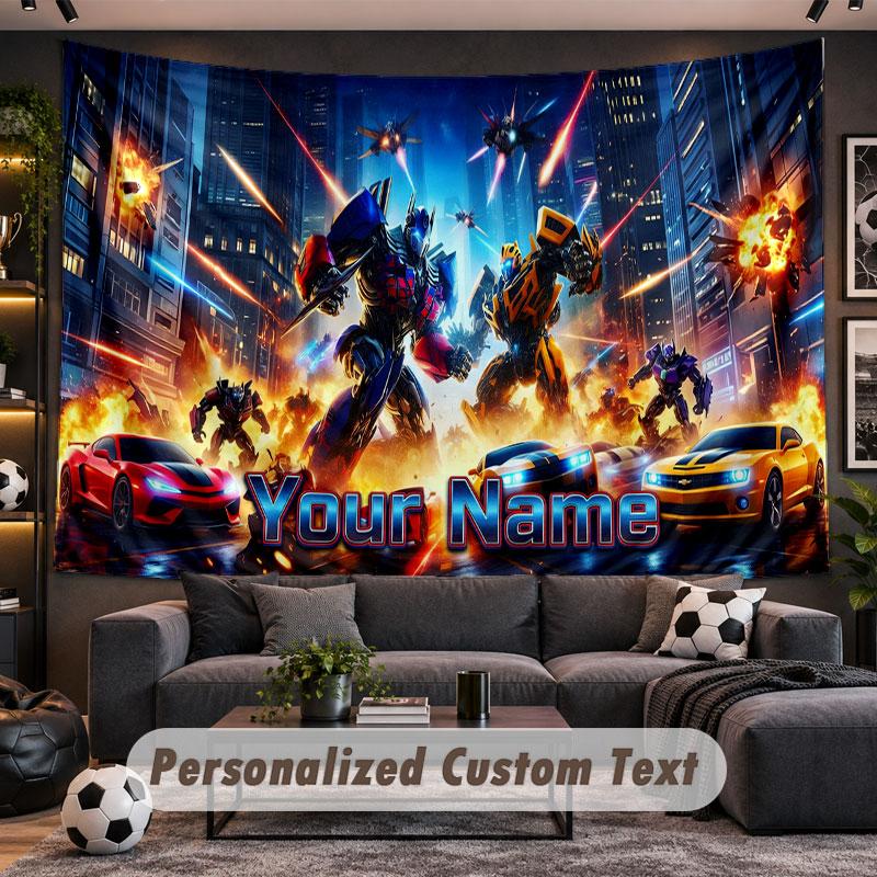 Wall Hanging Tapestry Custom NameTransformers Pattern Personalized Printed Fabric Wall Decor
