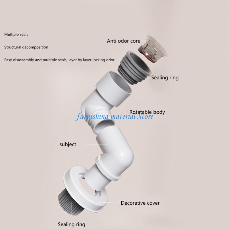 Y5GD Pack of 2 Adjustable Silicone Drain Seal Not Odor Pipe Rings Long Service Silicone Seal for Household Sinks & Showers