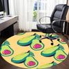 1 Stück Runde Büroteppich mit Avocado-Muster, Rutschfest, Weich und Langlebig, Büroteppich für Innendekoration, Perfekt für Büro, Dekoration yy260204008
