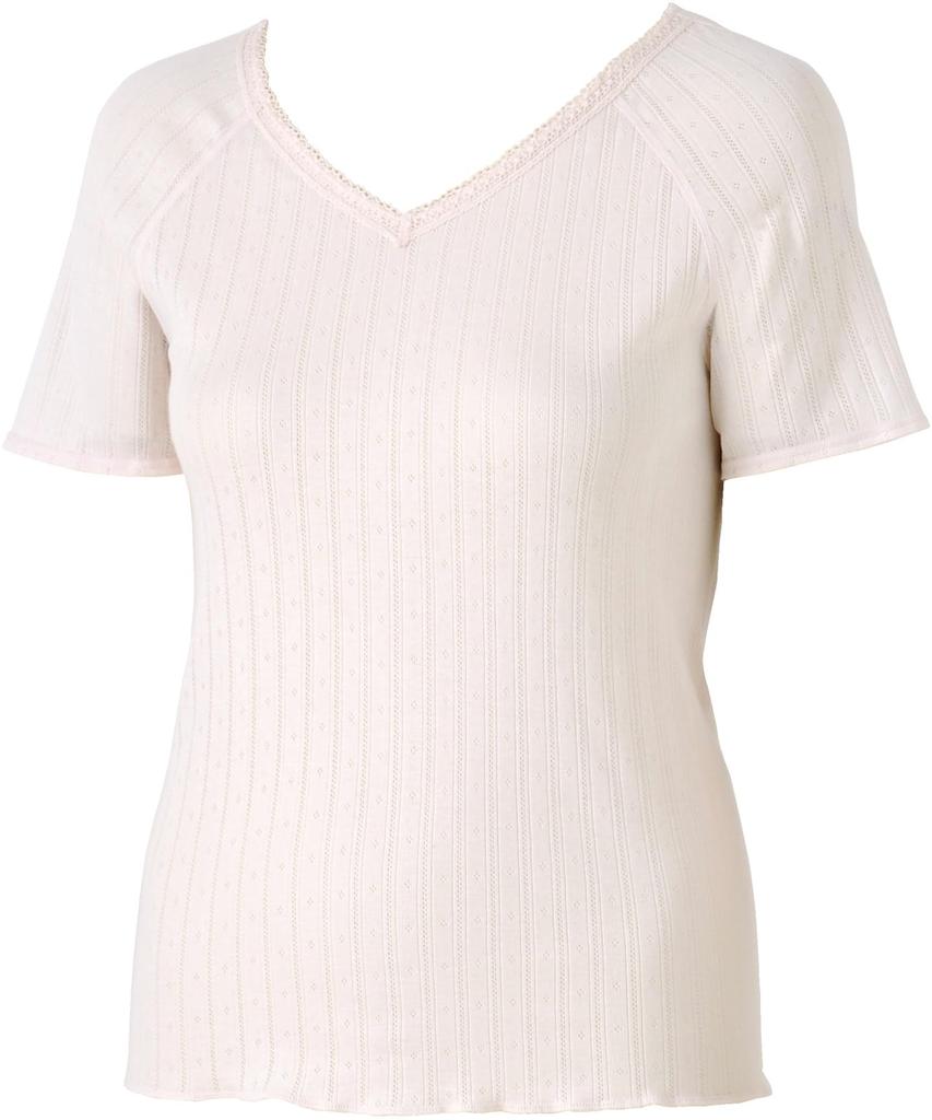 Wacoal Short Cotton Cooling Size L [Raku-Raku Partner] Underwear, 3/4 Sleeve, Sleeve, 100% (Body Fabric), Material, Senior, Women's, DHL255, BE,