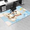 Adorable Teddy Bear Chair Mat Office Carpet with Cute Moon and Stars Design Home Decor, Gift Idea, Suitable for Bedroom, Living Room, Various Rooms