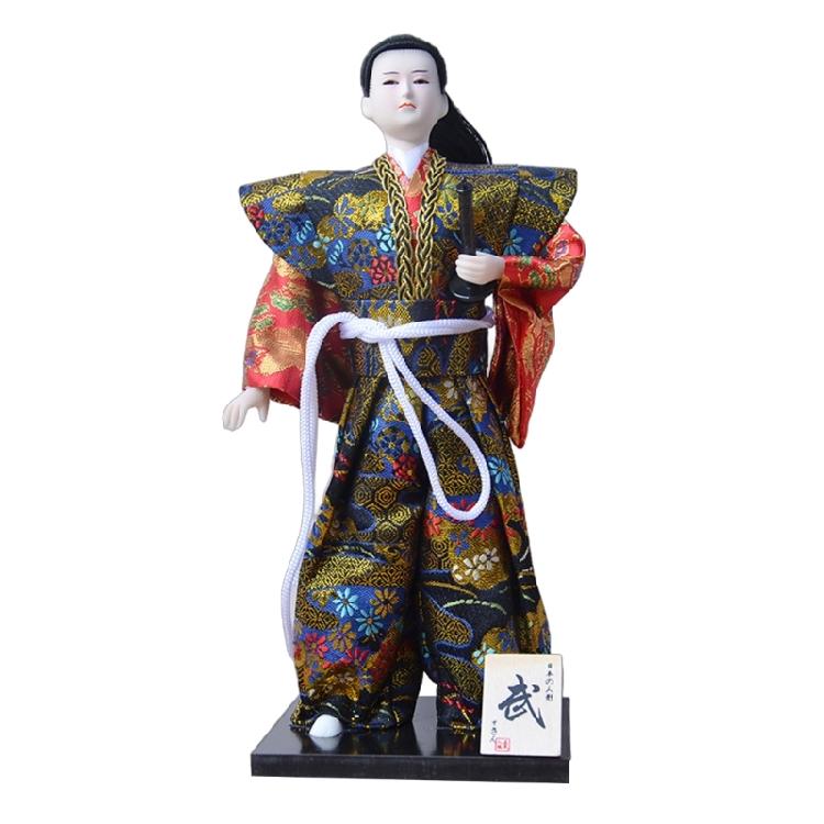 Traditional 12inch Japanese Samurais Dolls in Kimonos for Home Display and Collector's Item