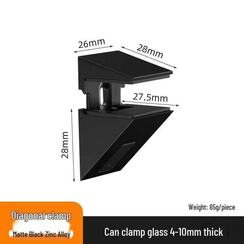 

Rongyu 4-10mm Matte Black Adjustable Glass Clamp (5-Pack)