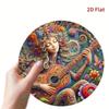 Vintage Guitar Flower Metal Wall Art, Round Tin Sign for Bar