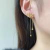 Exquisite Teardrop Leaf Tassel Gold Stud Earrings for Women - Versatile & Elegant