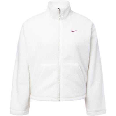 Veste Polaire Épaisse Décontractée Ample à Col Montant Zippée Couleur Unie pour Femmes Vestes Blanc Voile FV4009-133
