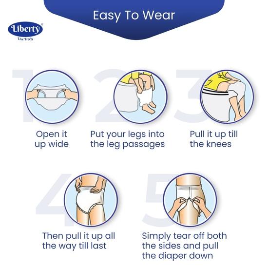 Liberty Eco Adult Diaper Pants Unisex, Large 20 Pcs, Waist Size (75-140 Cm | 30-55 Inches)