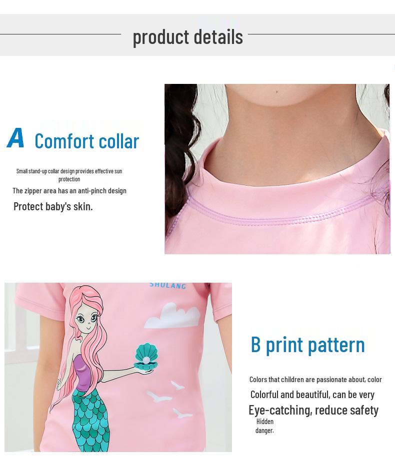 Cartoon Quick-Drying One-Piece Swimsuit for Toddlers and Girls, Korean Style Hot Spring Swimwear