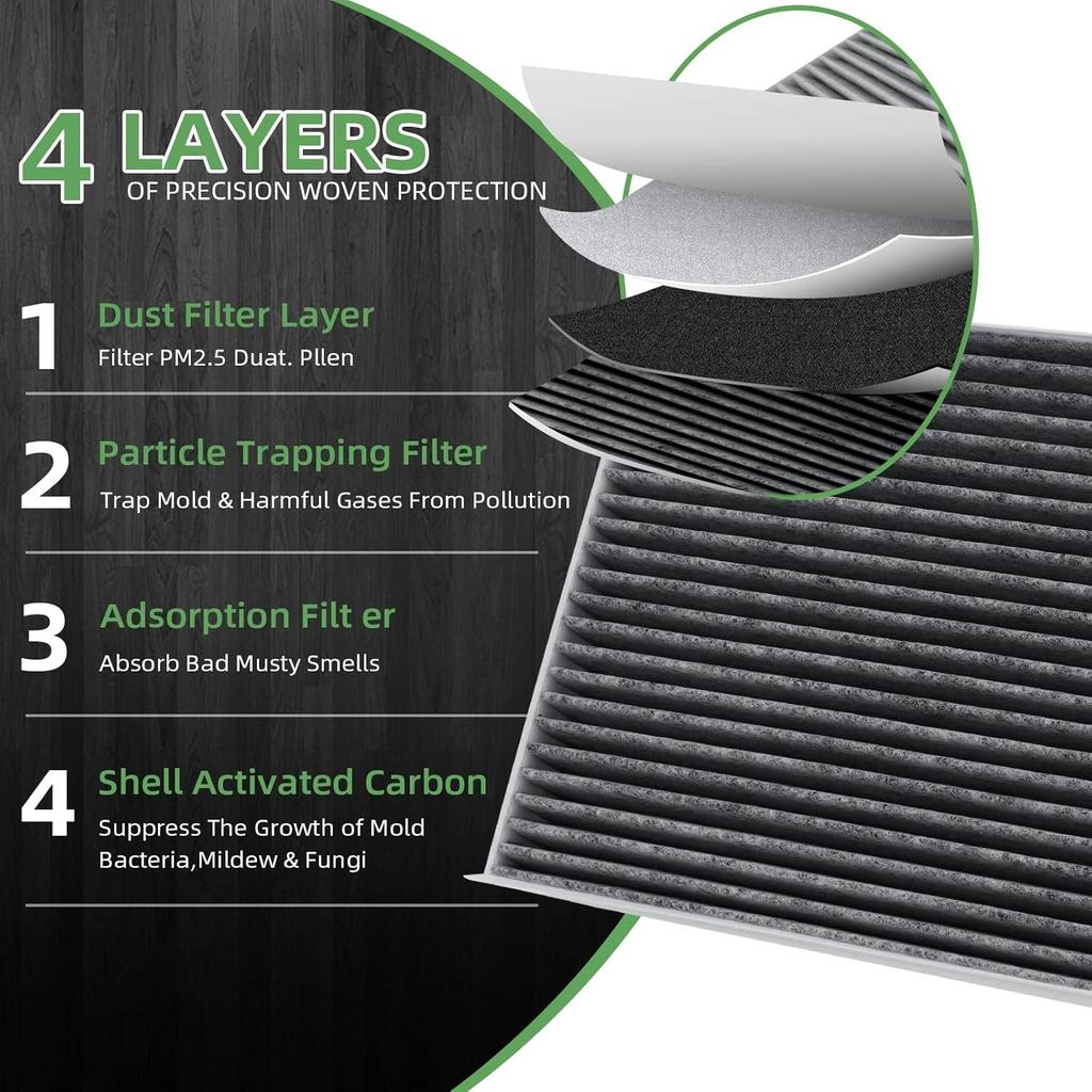 Premium Cabin Air Filter With Activated Carbon Compatible with ES300H, 4RUNNER,